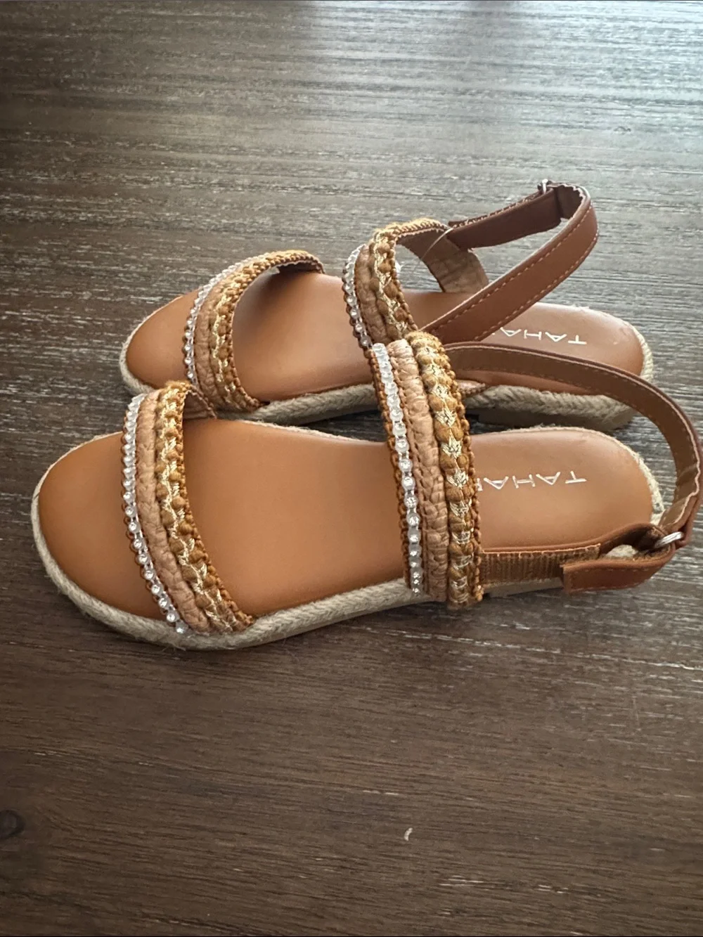 Tahari Braided double-strap espadrille sandals Size 2